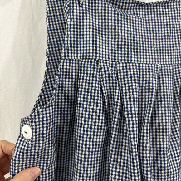 Toddler Kids Blue Gingham Print Overalls Jumper Handmade Size 4T Unisex - Picture 8 of 13